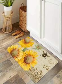 蜜蜂和向日葵圖案廚房地墊 - 彩色 - 查看 4