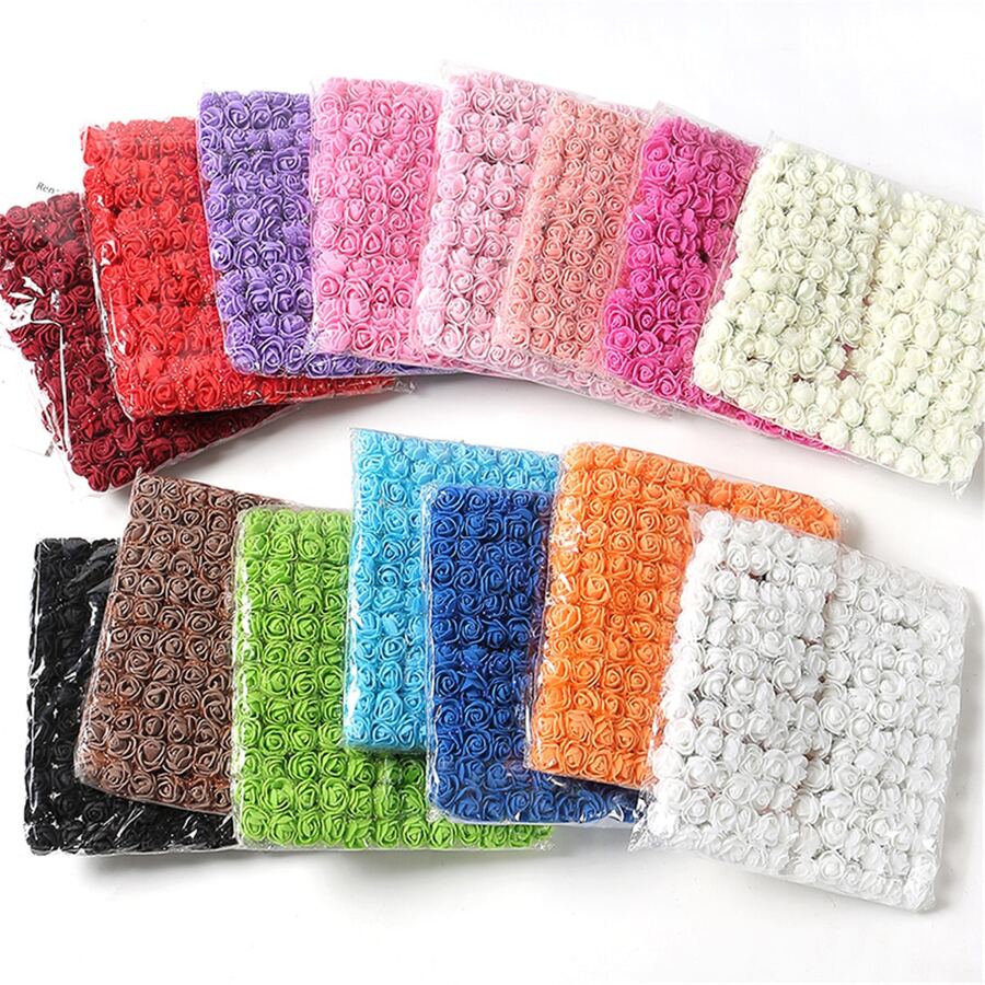 144pcs Artificial Christmas Mini Foam Rose Flower Bouquet Wedding