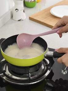 1pc Large Size Blue Pp Soup Ladle With Hook For Hanging, Thick Rice Soup Spoon For Kitchen Dining - Blue - View 3