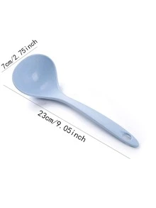 1pc Large Size Blue Pp Soup Ladle With Hook For Hanging, Thick Rice Soup Spoon For Kitchen Dining - Blue - View 5