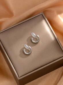 1 Màu Bạc Hợp Kim Kẽm Muỗi Cuộn Khay Kẹp Tai Cho Nữ Mà Không Cần Xỏ Lỗ - Bạc - Xem 1
