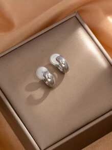 1 Màu Bạc Hợp Kim Kẽm Muỗi Cuộn Khay Kẹp Tai Cho Nữ Mà Không Cần Xỏ Lỗ - Bạc - Xem 3