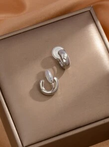 1 Màu Bạc Hợp Kim Kẽm Muỗi Cuộn Khay Kẹp Tai Cho Nữ Mà Không Cần Xỏ Lỗ - Bạc - Xem 4