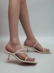 Women's Beige Color High Heel Sandals - Beige - View 7