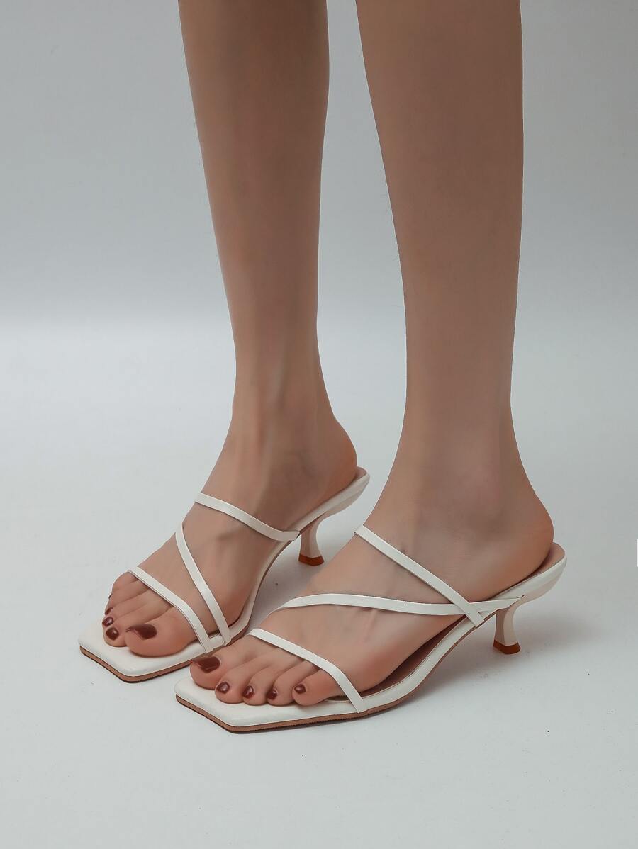 Women's Beige Color High Heel Sandals - Beige - View 1