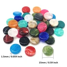 20 Peças/Lote 15Mm Acrílico Miçangas Solto Spacer Miçangas Para Fabricação De Joias Colar Bracelete Brinco Diy Acessórios