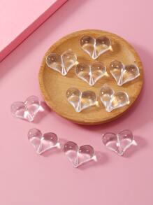 10 顆壓克力透明水晶仿愛心珠適用於珠寶製作、家居裝飾、diy 工藝品、服裝和髮飾、婚禮裝飾 - 無色 - 查看 1