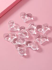 10 顆壓克力透明水晶仿愛心珠適用於珠寶製作、家居裝飾、diy 工藝品、服裝和髮飾、婚禮裝飾 - 無色 - 查看 2