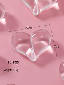 10 顆壓克力透明水晶仿愛心珠適用於珠寶製作、家居裝飾、diy 工藝品、服裝和髮飾、婚禮裝飾 - 無色 - 查看 5