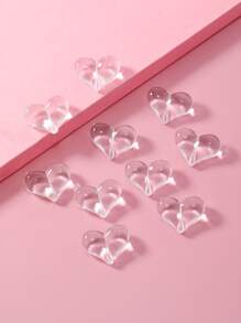 10 顆壓克力透明水晶仿愛心珠適用於珠寶製作、家居裝飾、diy 工藝品、服裝和髮飾、婚禮裝飾 - 無色 - 查看 3