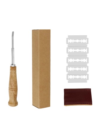 1套高級手工麵包 Lame 用於麵團劃線刀，用於酸麵團麵包切割 Lame 麵包工具，帶 5 個刀片，隨附正宗皮革保護套替換件