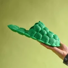 Mốt Guốc có lỗ thông hơi Đối với phụ nữ , Kết cấu Dập nổi Thiết kế rỗng EVA Guốc - xanh quân đội - Xem 3