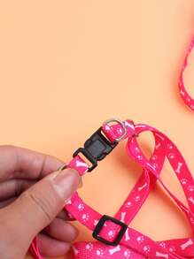 1pc Random Color New Adjustable Print Rope Small Pet Dog Cat Rope Collar