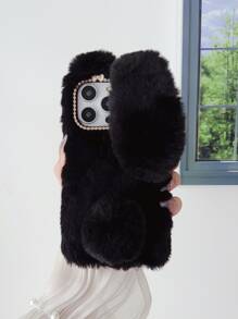 Ốp điện thoại hình thỏ bông, phiên bản quốc tế, không phải phiên bản nội địa. - màu đen - Xem 2