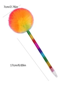 1 支可愛彩虹色糖果毛茸茸圓珠筆,創意糖果中性筆 - 彩色 - 查看 3