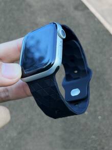 Dây đeo bằng silicon Tương thích với Apple Watch - màu đen - Xem 3