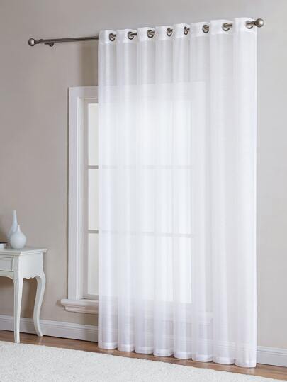 Cortina branca transparente versátil de 1 peça, leve, textura delicada, respirável, semitransparente, estilo moderno para varanda e quarto