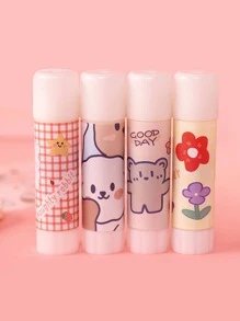 2入組卡通圖形素色口香糖，可愛易於使用學校素色口香糖 - 彩色 - 查看 3