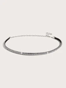 1pc Women's Fashion Crystal Chain Belt, Suitable For Dresses, Parties, Daily Wear, All Seasons, Versatile Accessory, Suitable For Halloween - Black - View 2