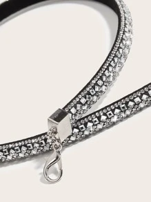 1pc Women's Fashion Crystal Chain Belt, Suitable For Dresses, Parties, Daily Wear, All Seasons, Versatile Accessory, Suitable For Halloween - Black - View 4