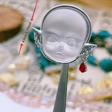 朋克復古寶石戒指適合男士女士女孩哥特式打開戒指珠寶和手錶嘻哈搖滾首飾類禮物 - 紅白色 - 查看 6