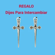 Fake Hoop Earrings N Steel With LONG Swords N Clip Earrings + GIFT - Black - View 2