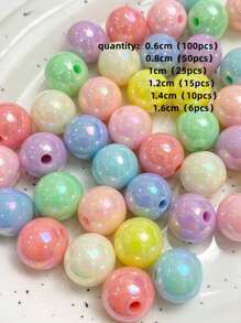 Yiwu Qiyou Accessories Co., LTD 1包6/8/10/12/14/16毫米时尚混色珠子，适合女性DIY首饰制作 - 彩色 - 查看 6