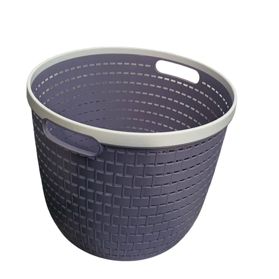 Dirty Clothes Basket Round Shape Plastic Handles - Màu Lilac Tím - Xem 1