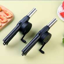 1入組便攜式戶外手動風鼓:燒烤、營火和爐灶用品,可用於點火和烹飪 - 黑色 - 查看 2