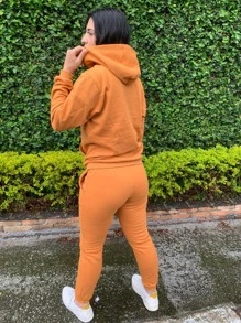 Women Two-piece Outfits - Màu Mù tạt vàng - Xem 2