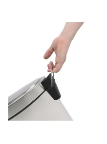 12L Stainless Steel Trash Can, Inner Bucket, Hook Lid For Durability - Grey - View 3
