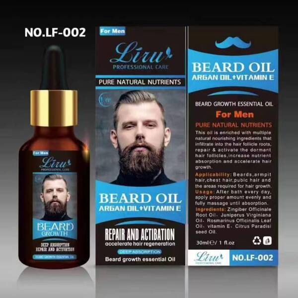 Suero para Fortalecimiento y Crecimiento de Barba o Bigote 30ml Con aceite de argán y vitamina E