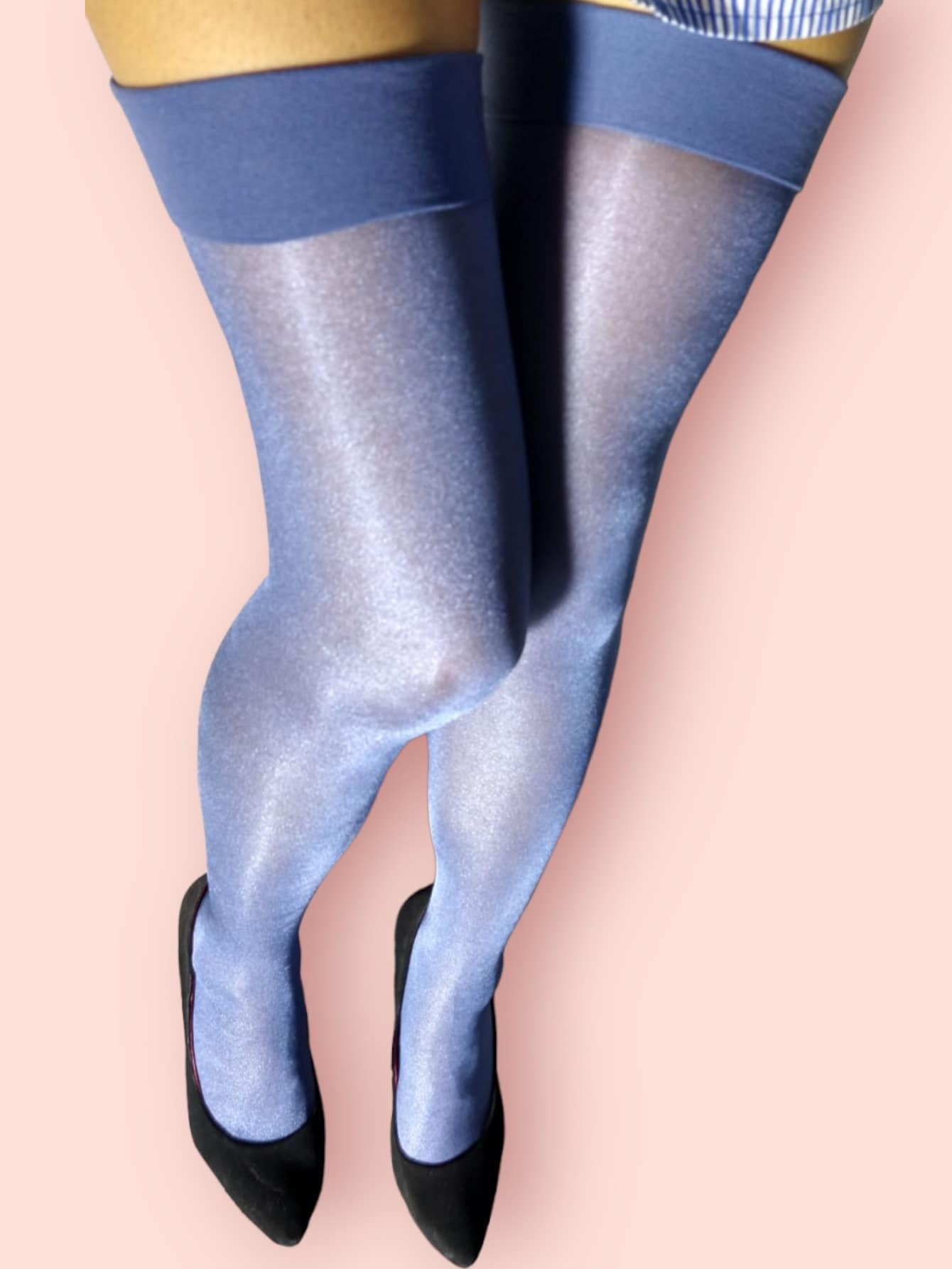 Medias Arriba de la rodilla Para Mujer Varios Colores - Azul - Añade 4