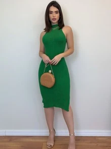 Women Sweater Dresses - màu xanh lá - Xem 1