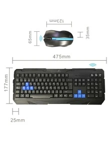 Silent And Compact Wireless Keyboard And Mouse Kit - Black - View 2