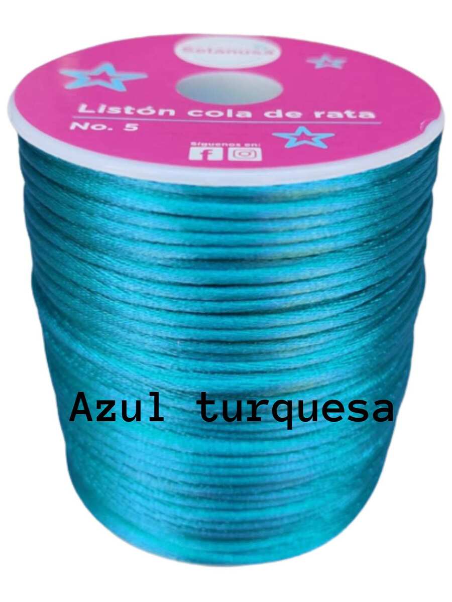Listón Cola de Rata, Rollo con 100 metros - Azul menta - Ver 1