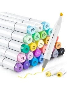 Juego de bolígrafos de acuarela de pintura de doble cabeza de colores organizador 48 pc - transparente - Ver 1