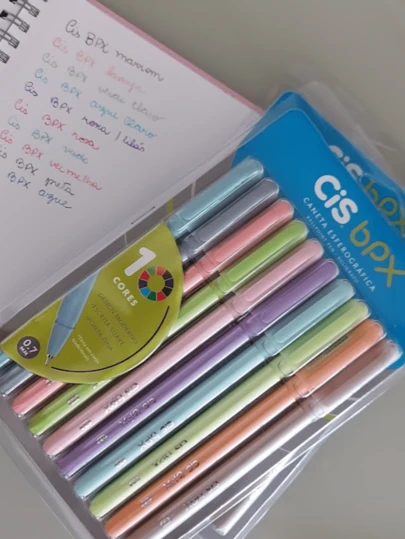 Caneta BPX Esferografica com 10 Cores