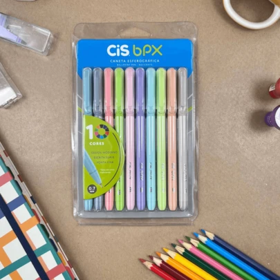 Caneta BPX Esferografica com 10 Cores