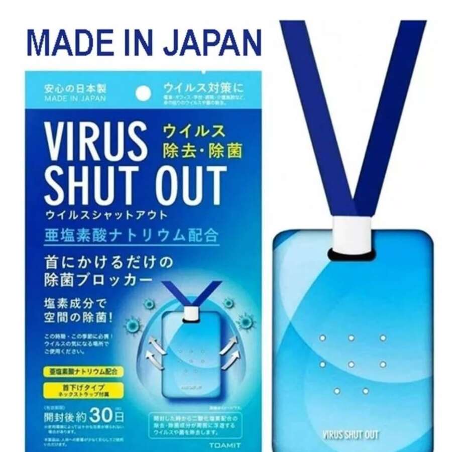 Tarjeta Sanitizante Virus Shut Out Card , eliminan virus y bacterias en el entorno 12pz - Azul - Ver 1