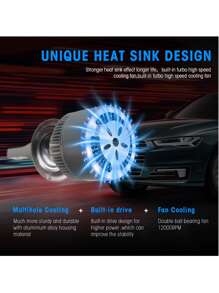 Headlight Kit LED Headlights H4 /9003/HB2 2S High/Low 6000k 12v - White - View 2