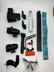 Vector Replica Hydrogel Gun, Burst Type Gel Ball Launcher Rifle, Holographic Precision Sight, Red Dot Sight - 黑色 - 查看 3