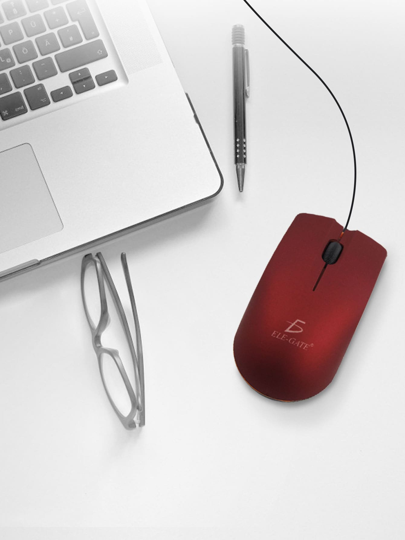 Ratón alámbrico Mouse Silencio compacto ergonomico - Negro - Ver 1