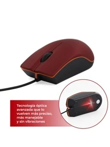 Ratón alámbrico Mouse Silencio compacto ergonomico - Negro - Ver 4