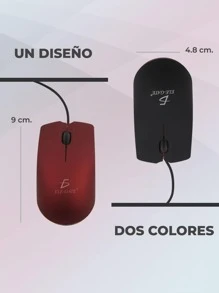 Ratón alámbrico Mouse Silencio compacto ergonomico - Negro - Ver 2