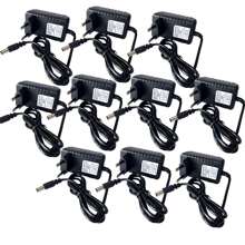 kit 10 pcs  fonte 12v2a ac 100v-240v conversor adaptador dc 12v 2a 2000ma fonte de alimentação ue plug 5.5mm x 2.1-2.5mm para fita  led ,3528, 5050 - Preto - Visão 1