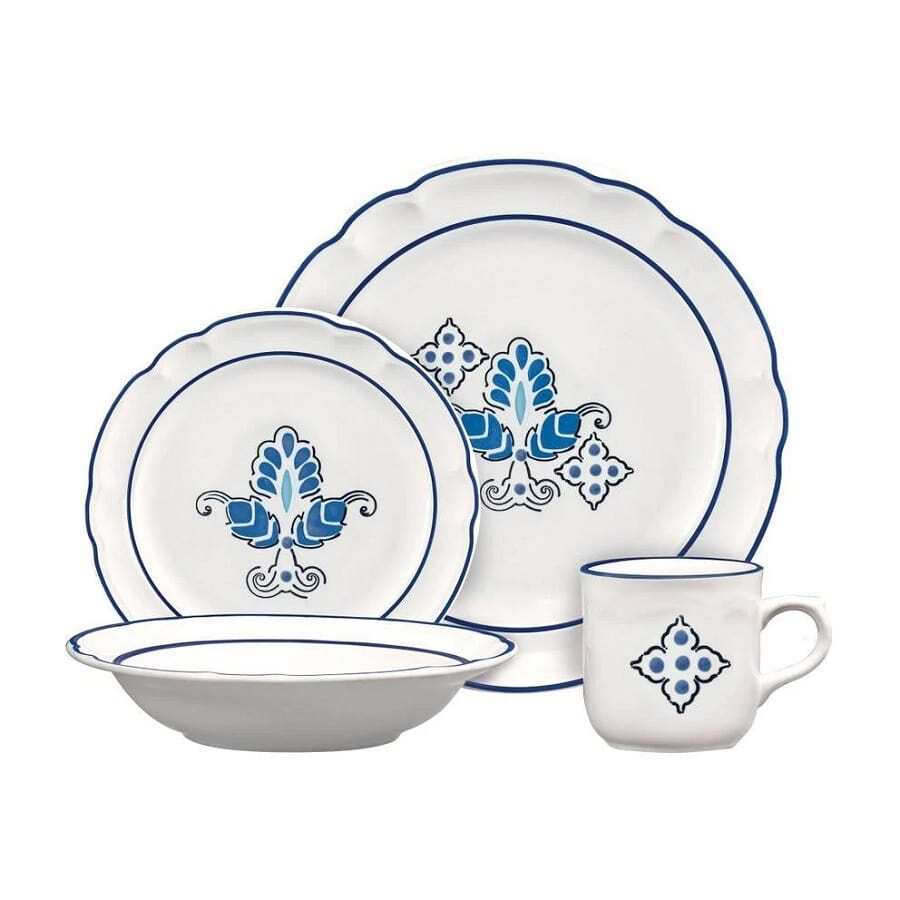 Vajilla Cinsa Thermal Spring Azul 16 piezas - Blanco - Ver 1