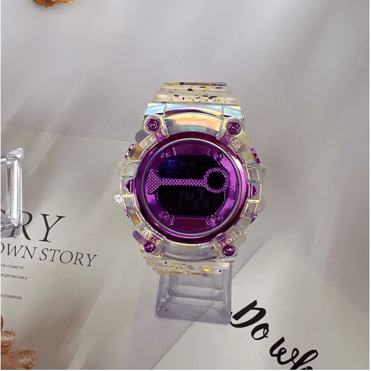 Candy Ins Student Watch Korean Version Simple Sports - 紫色 - 查看 1