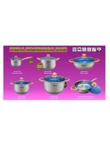 Batería De Cocina Perla  Esmeralda 12 Piezas Acero Inoxidable - Gris - Ver 2