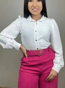 Women Blouses - 白色 - 查看 3